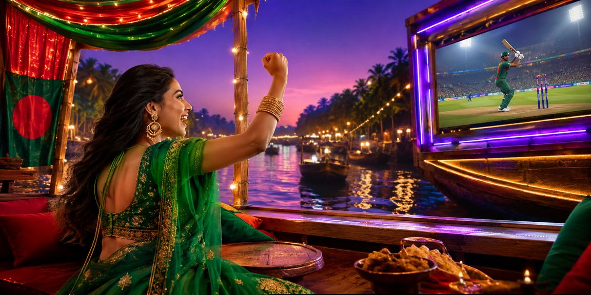 সুন্দরবনের পটভূমিতে y70 ক্রিকেট বেটিং উপভোগ করছেন একজন বাংলাদেশি ব্যবহারকারী