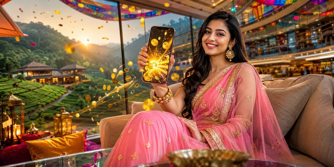 সিলেটের চা বাগানের পটভূমিতে y70 রিবেট ও বোনাস অফার উপভোগ করছেন একজন ব্যবহারকারী